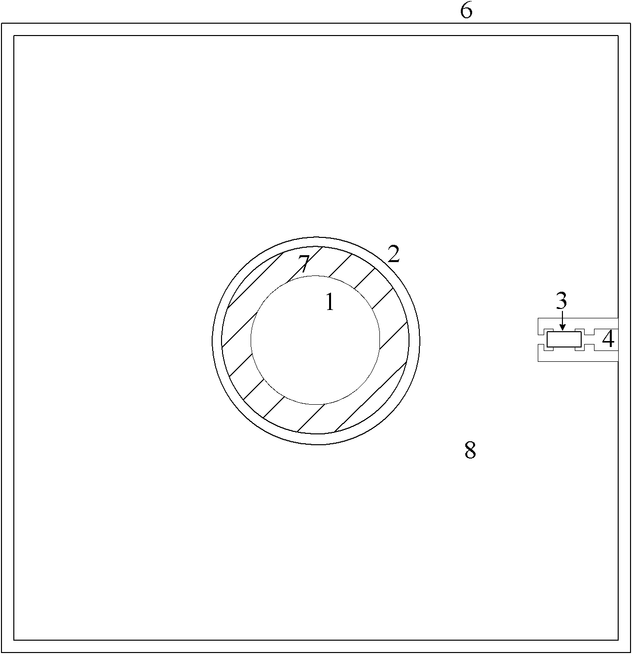 Capacitive voltage divider formed by a printed circuit board