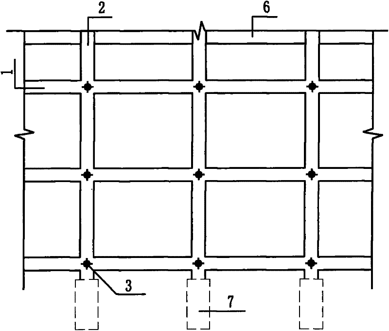 Flexible support structure of pre-stress anchor rod for lattice type frame and construction method of flexible support structure