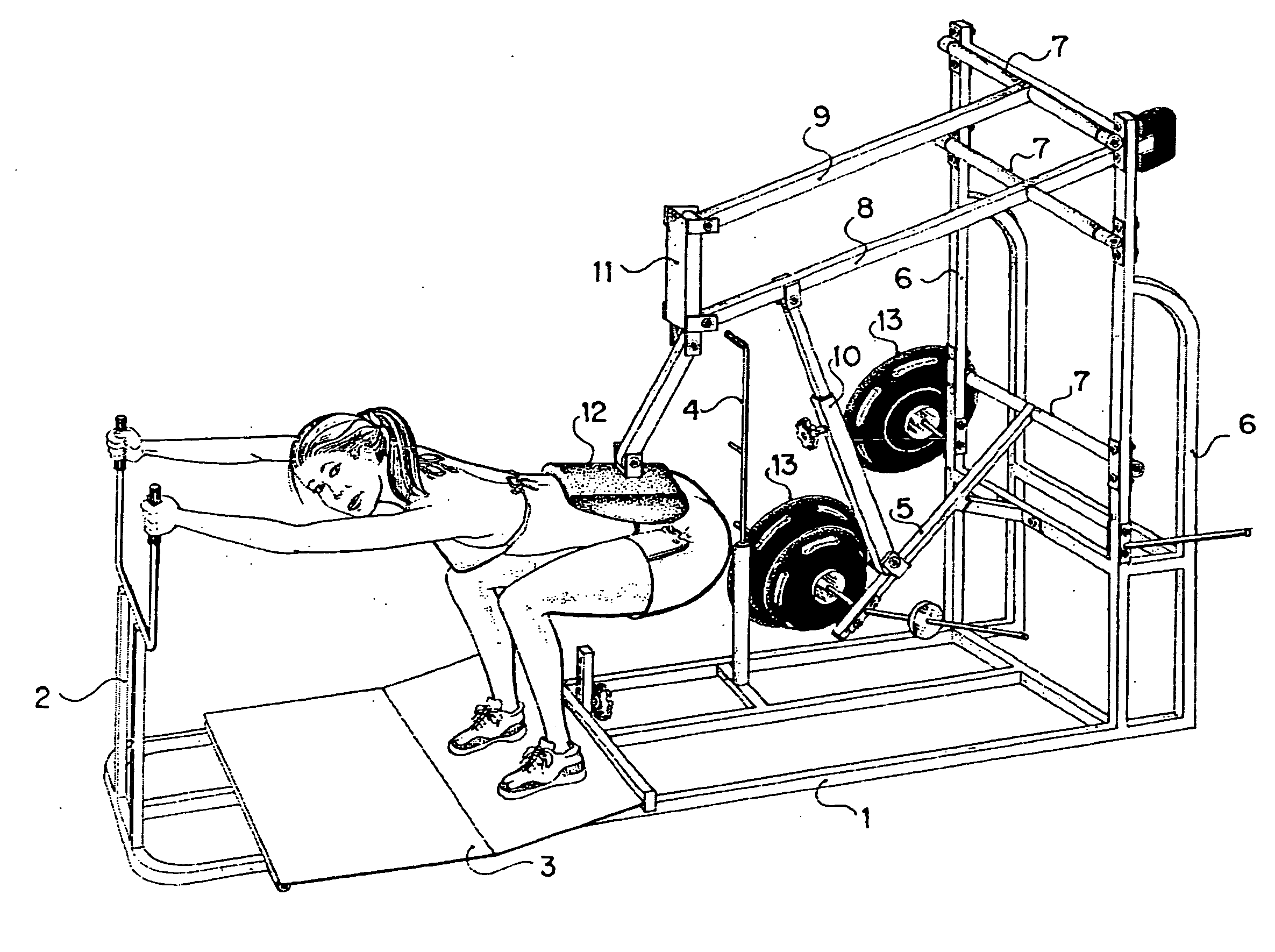 Squatting apparatus without spinal column compression