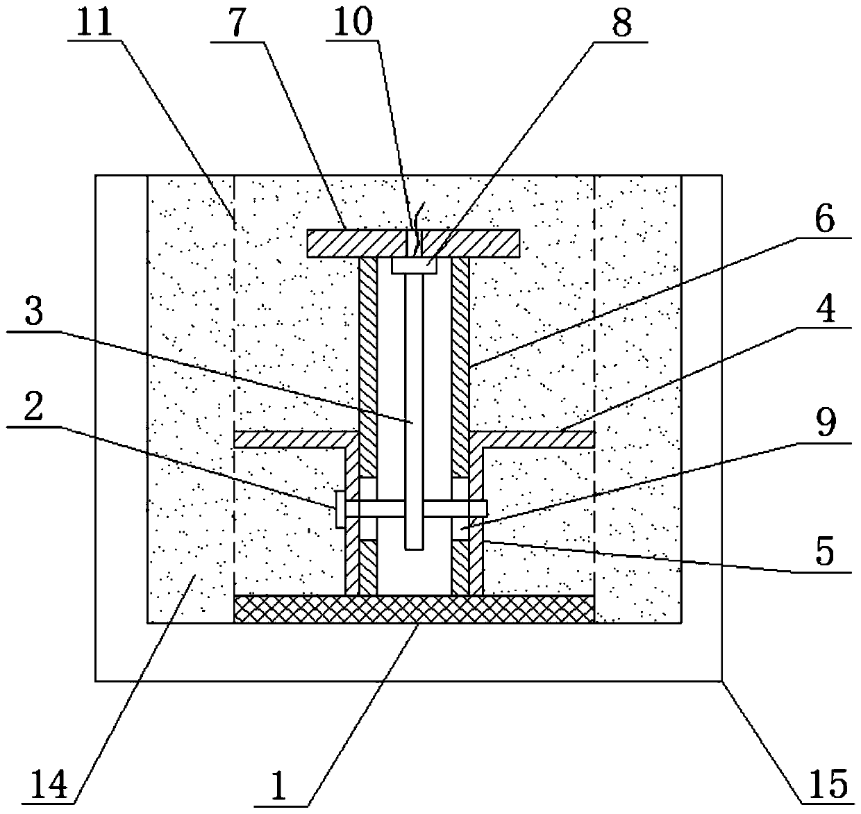 Detecting device and method of frost heave stress