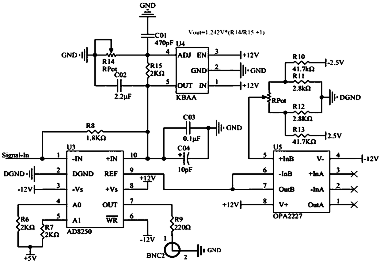 Pre-amplifier for weak optical signal of magnetic field inertial measuring device