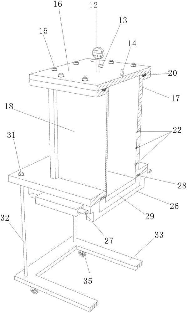 Pipe piece elastic sealing gasket water tightness testing method considering soil body influences