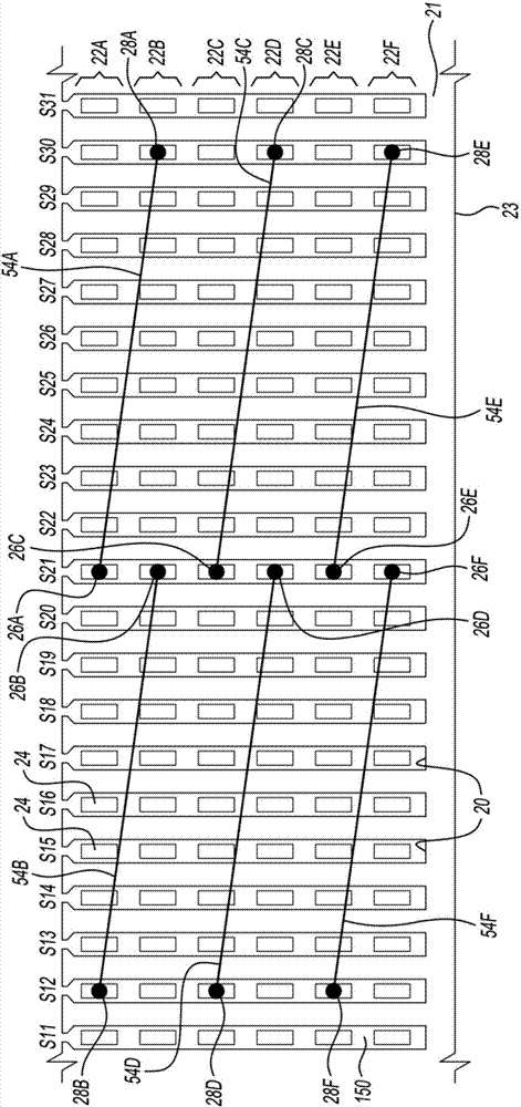 Bar wound stator winding layout with long-pitched and short-pitched coils