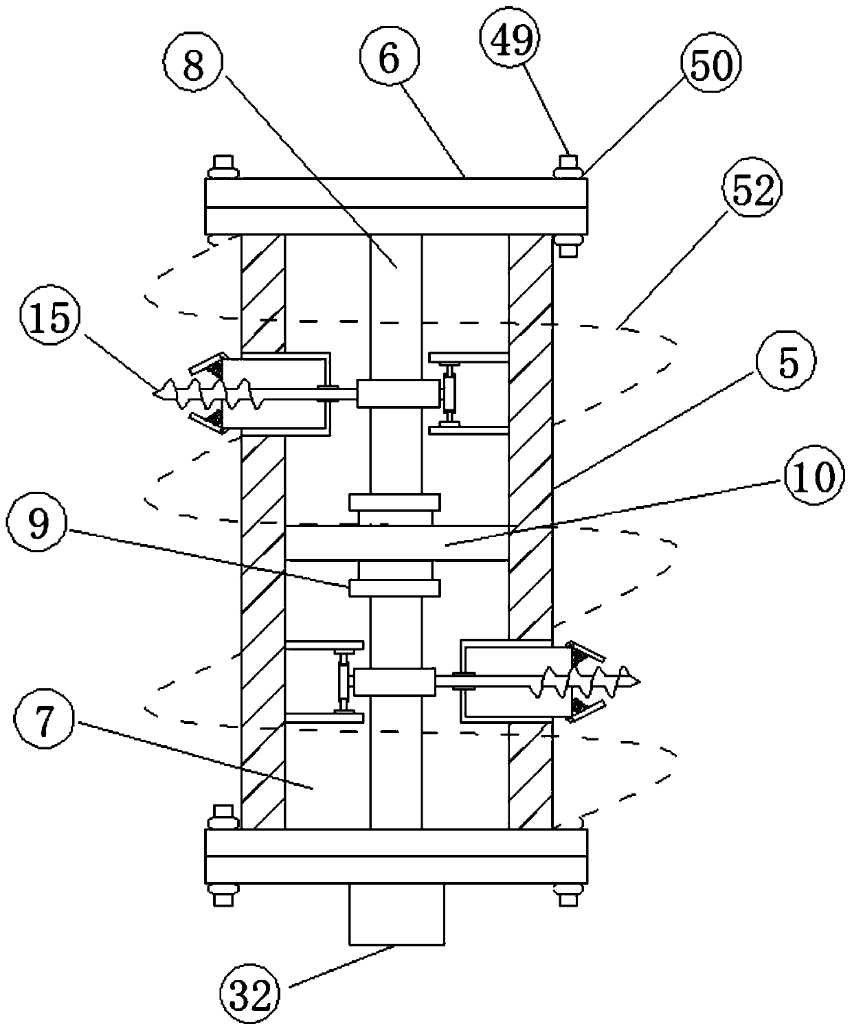 Portable measuring device with adjustable depth for geotechnical geological investigation