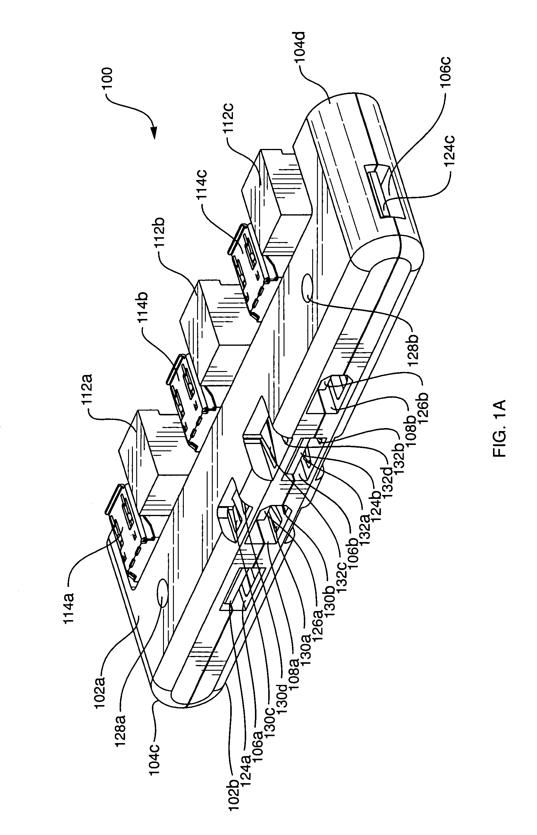 Electronic device with integral connectors