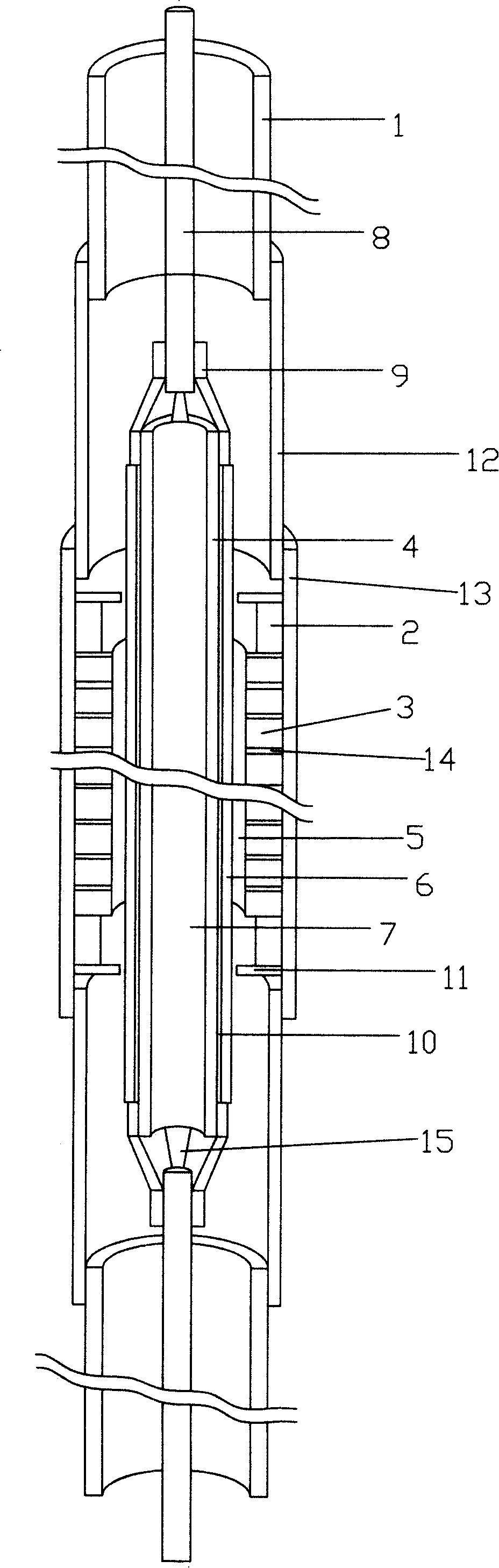 Magnetic-heat wax preventing device for oil production