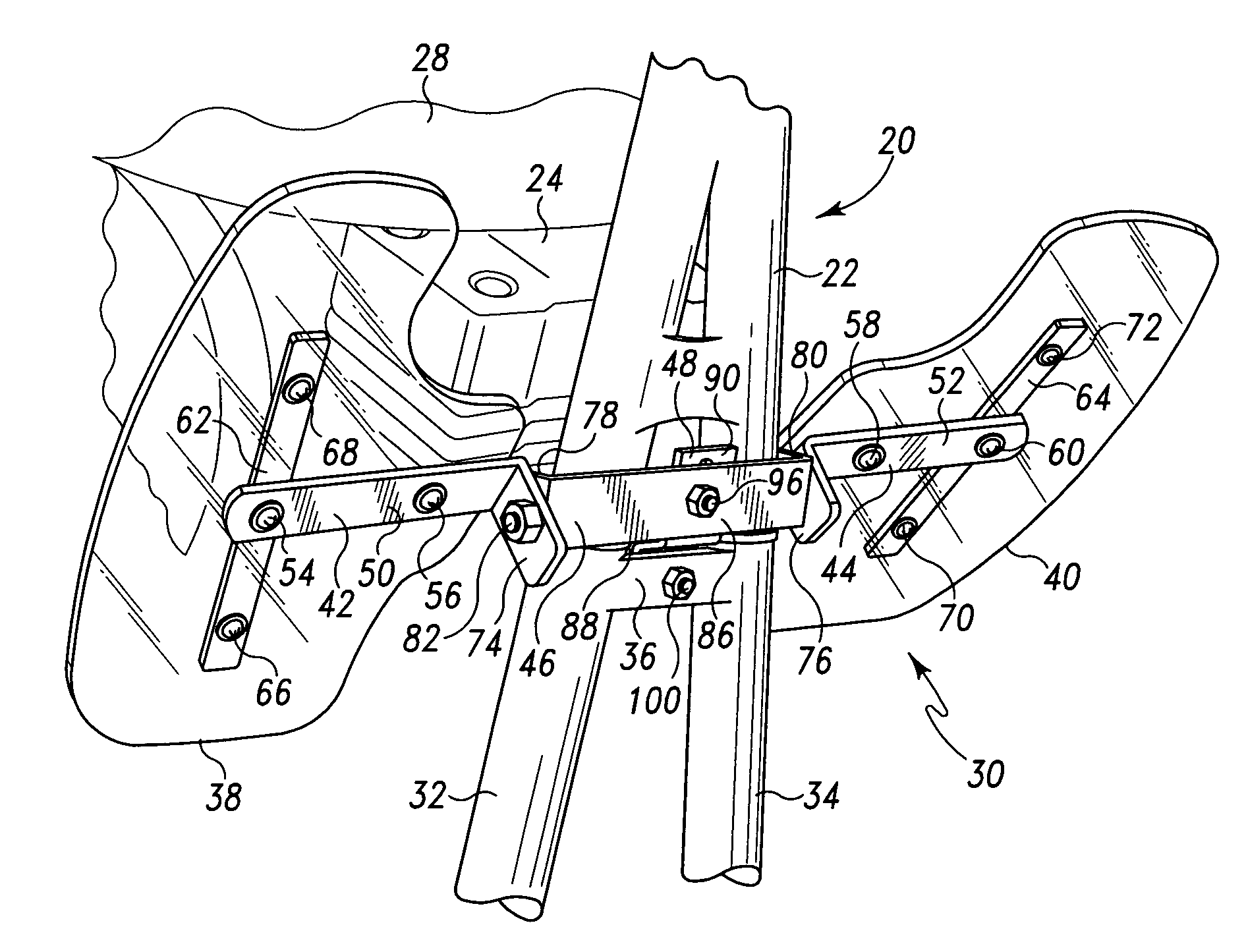 Deflector assembly for motorcycle