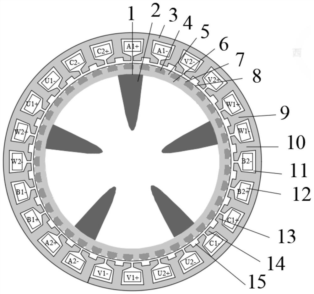 Permanent magnet fault-tolerant vernier rim propulsion motor with optimized consequent pole rotor surface shape