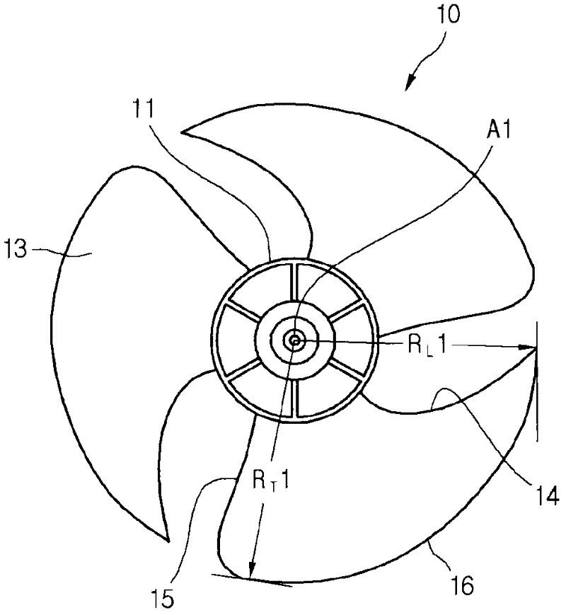 Axial flow fan and outdoor unit for air conditioner