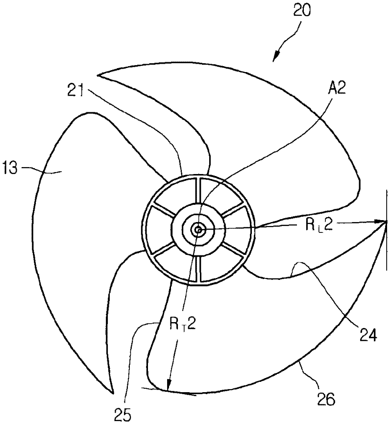 Axial flow fan and outdoor unit for air conditioner