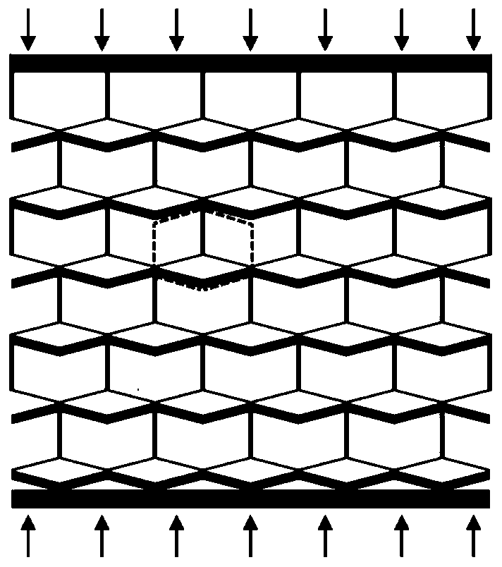 Step-by-step elasticoplastic deformation mechanical metamaterial suitable for multiple working conditions