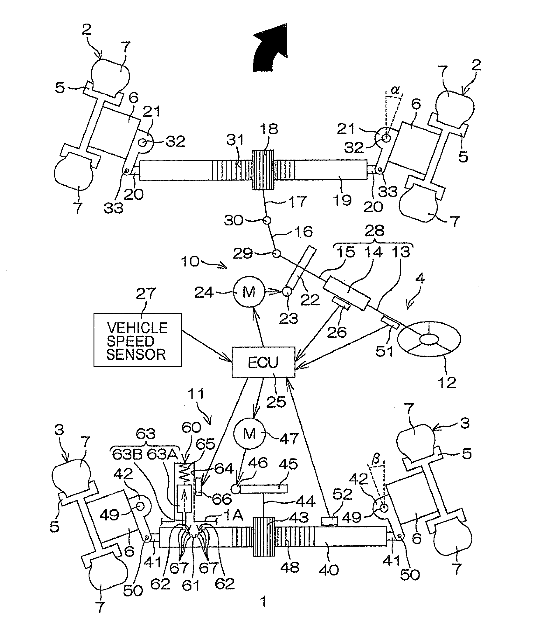 Rear wheel steering system