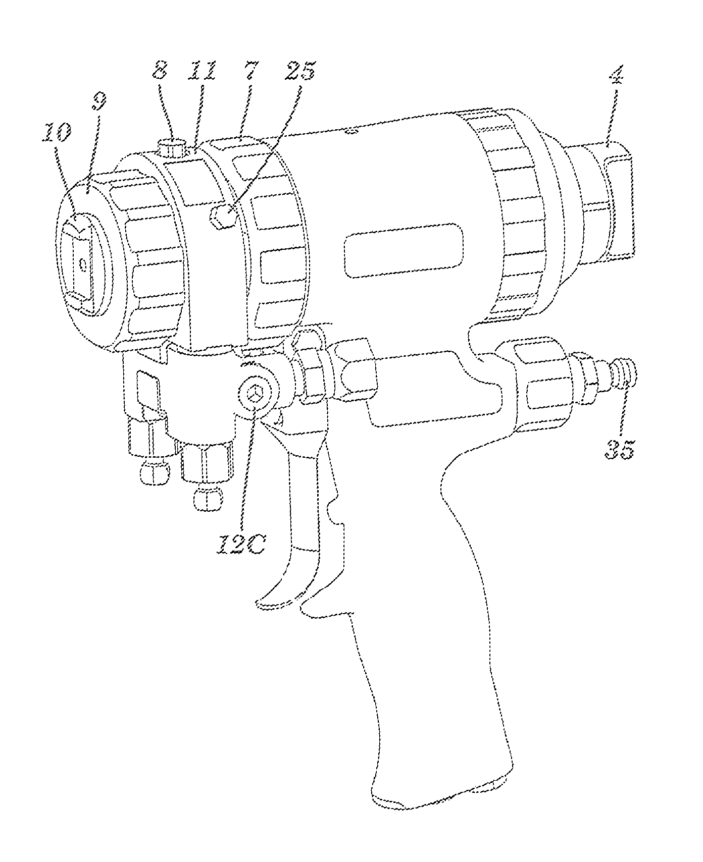 Plural component spray gun for fast setting materials