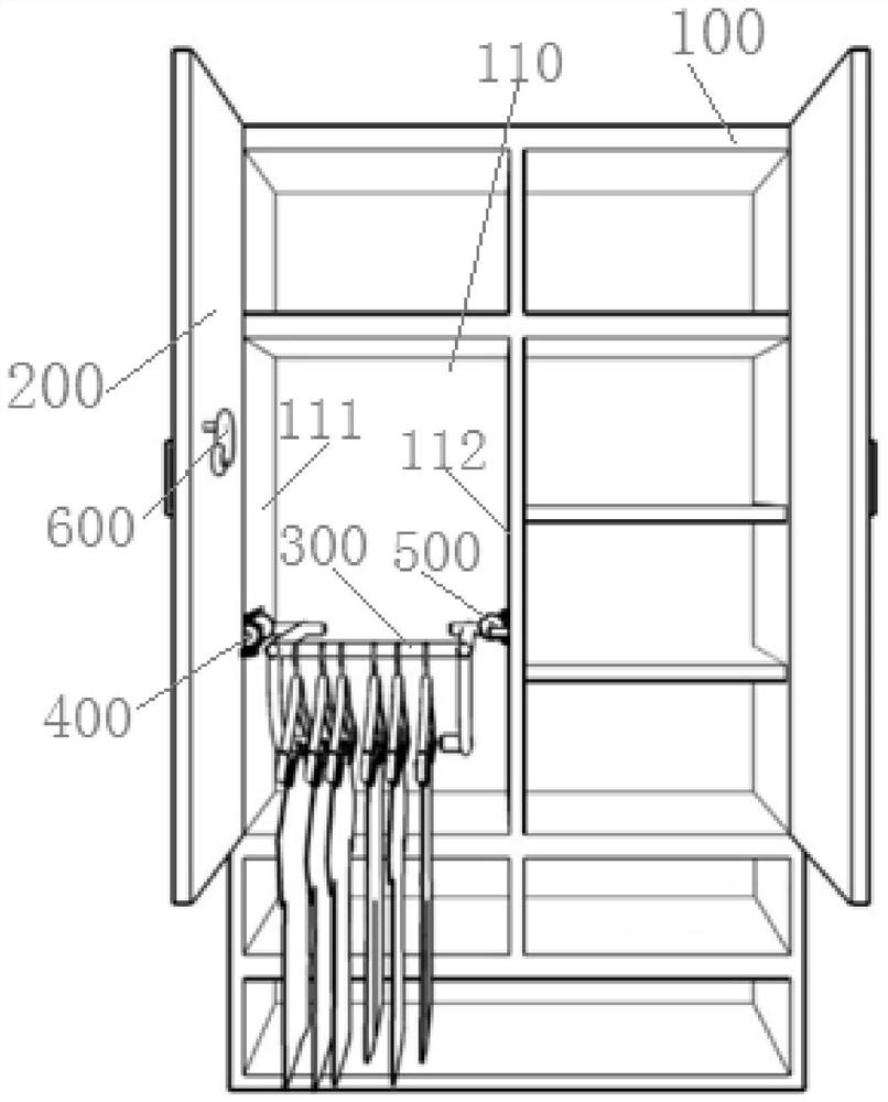 Wardrobe with liftable clothes hanger