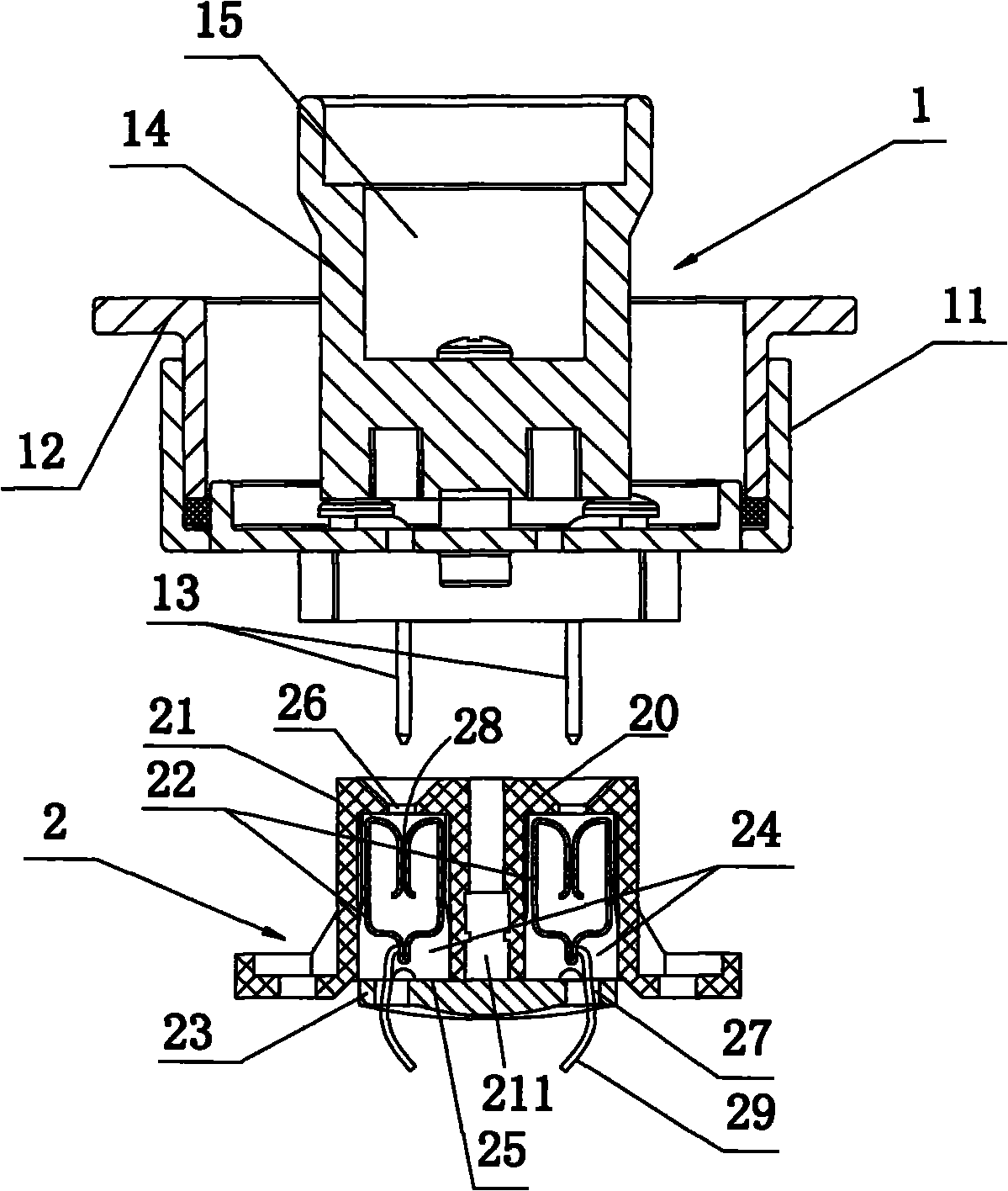 Power supply communication structure and lamp utilizing power supply communication structure