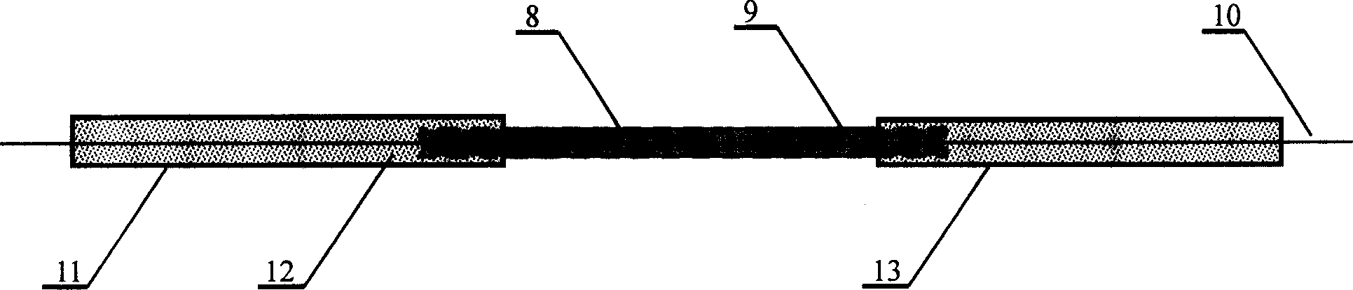 Optical fiber grating displacement sensor