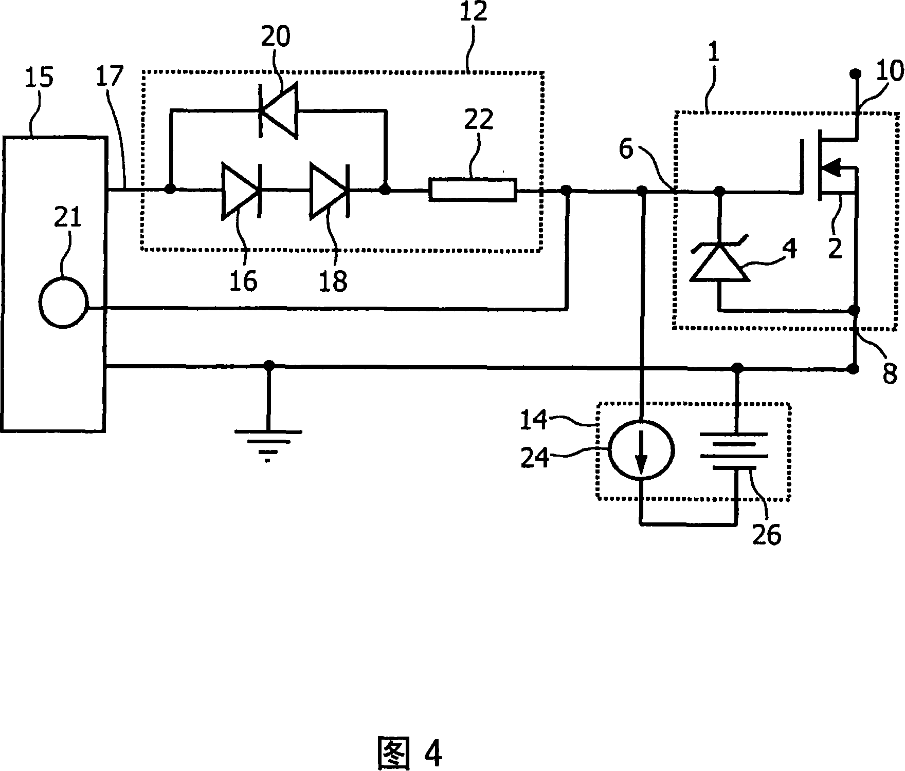 Mosfet with temperature sense facility