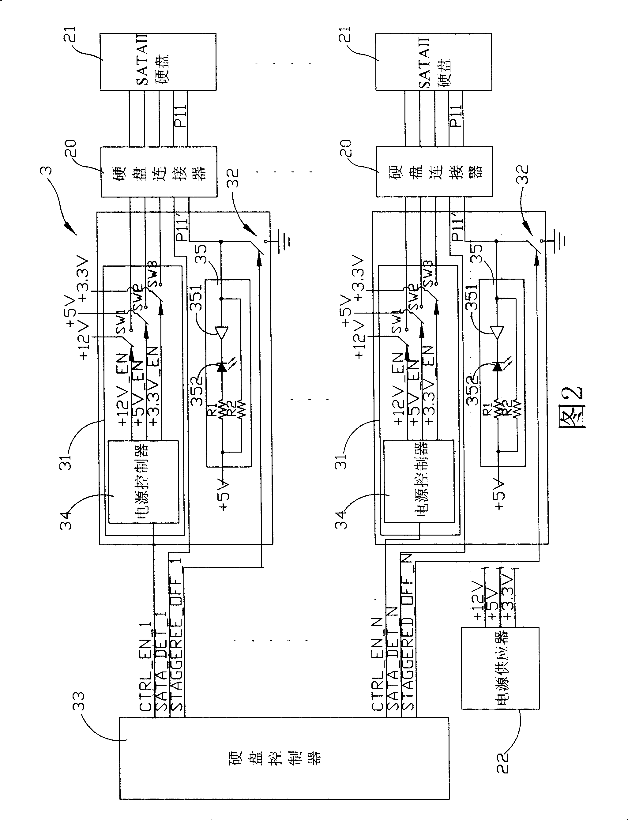 Hard disk startup sequence control circuit