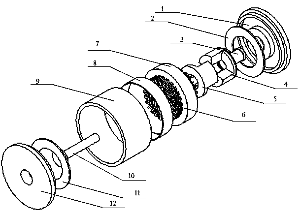 Axial magnetic circuit series double-ended excitation motor