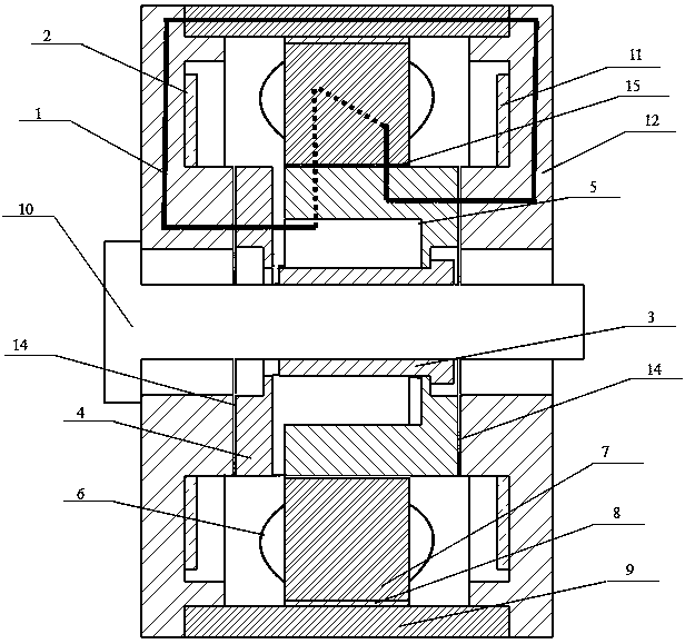 Axial magnetic circuit series double-ended excitation motor