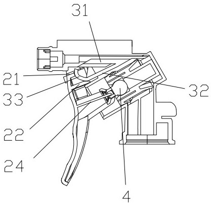 Hand buckling type sprayer with inclined piston cavity