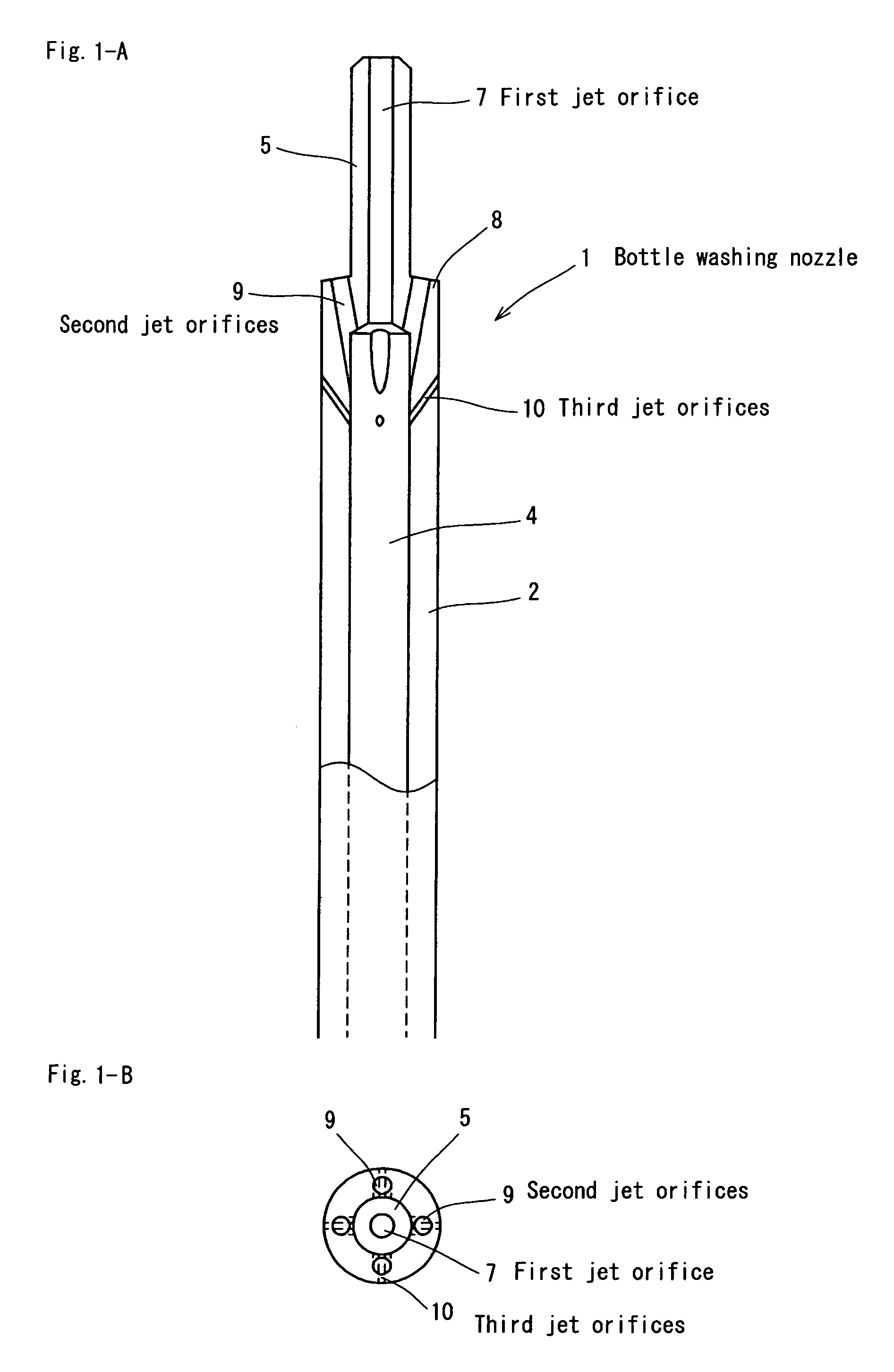 Bottle washing nozzle