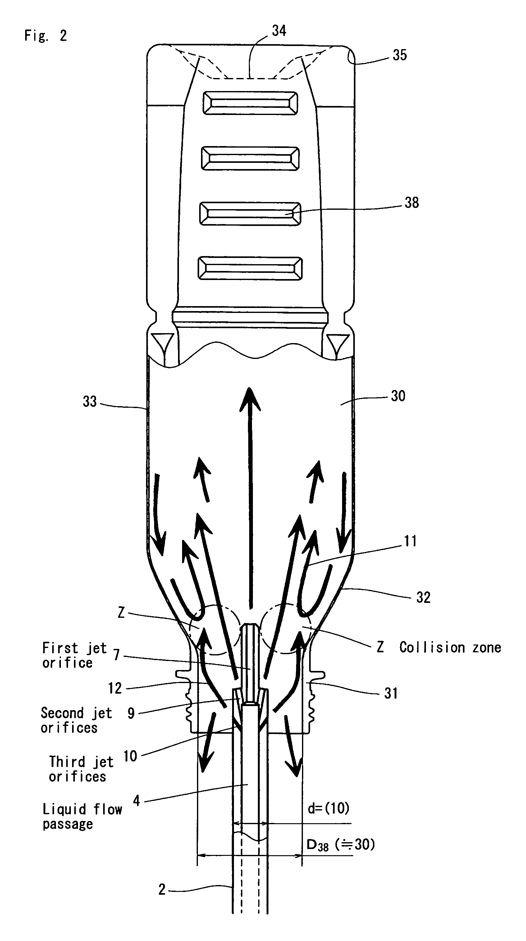 Bottle washing nozzle