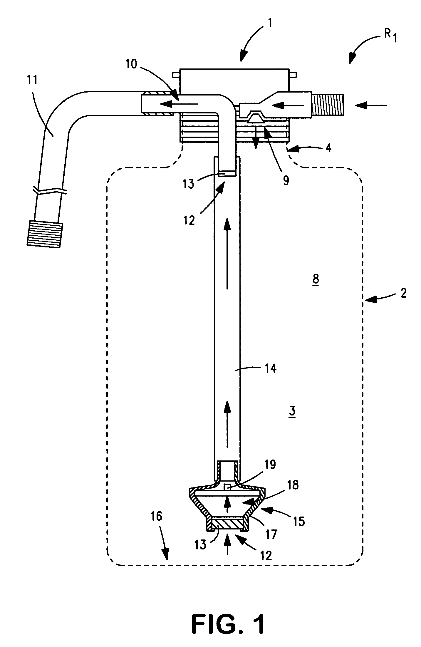 Device for discharging tire sealant from a container