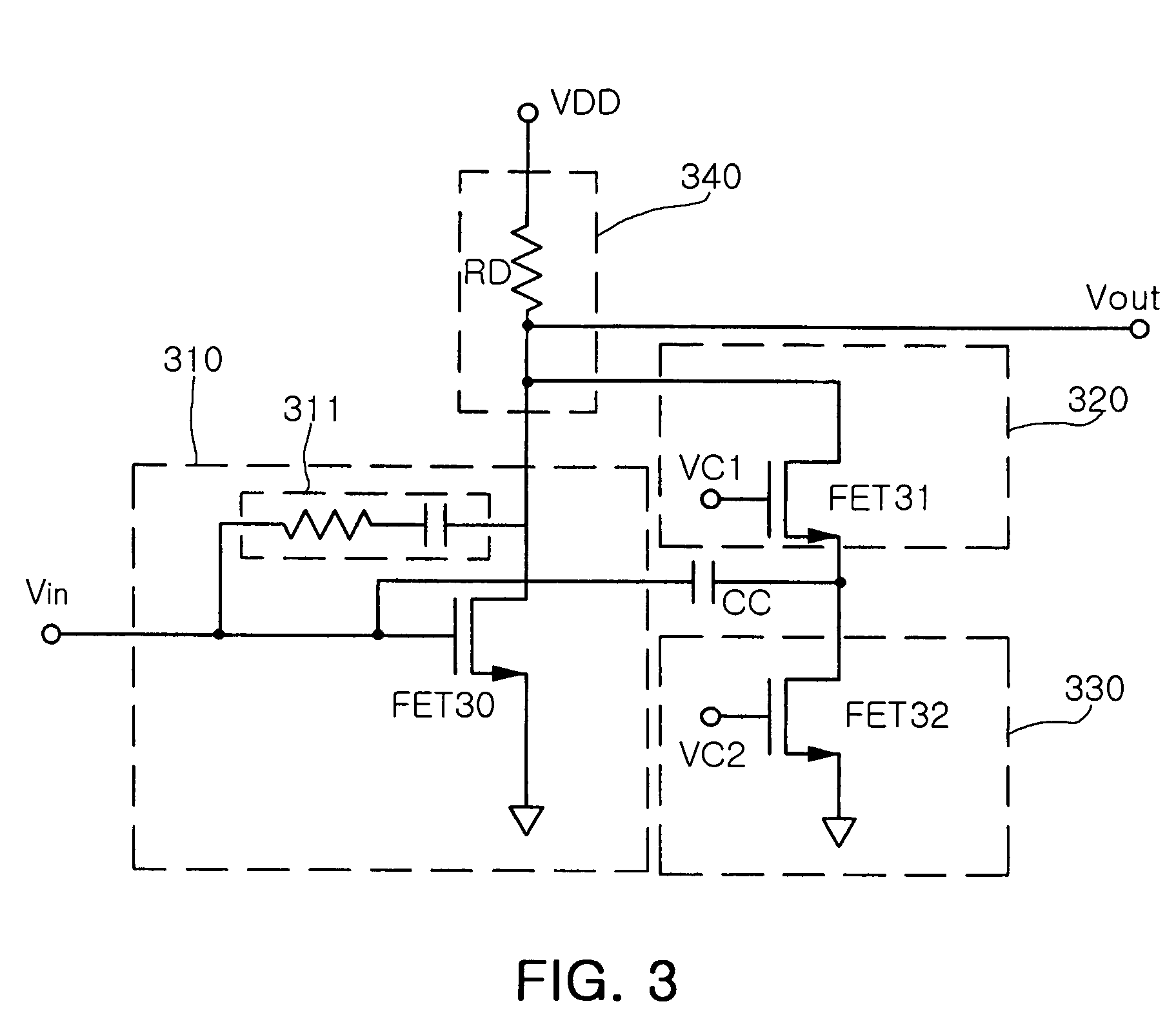 Variable gain wideband amplifier