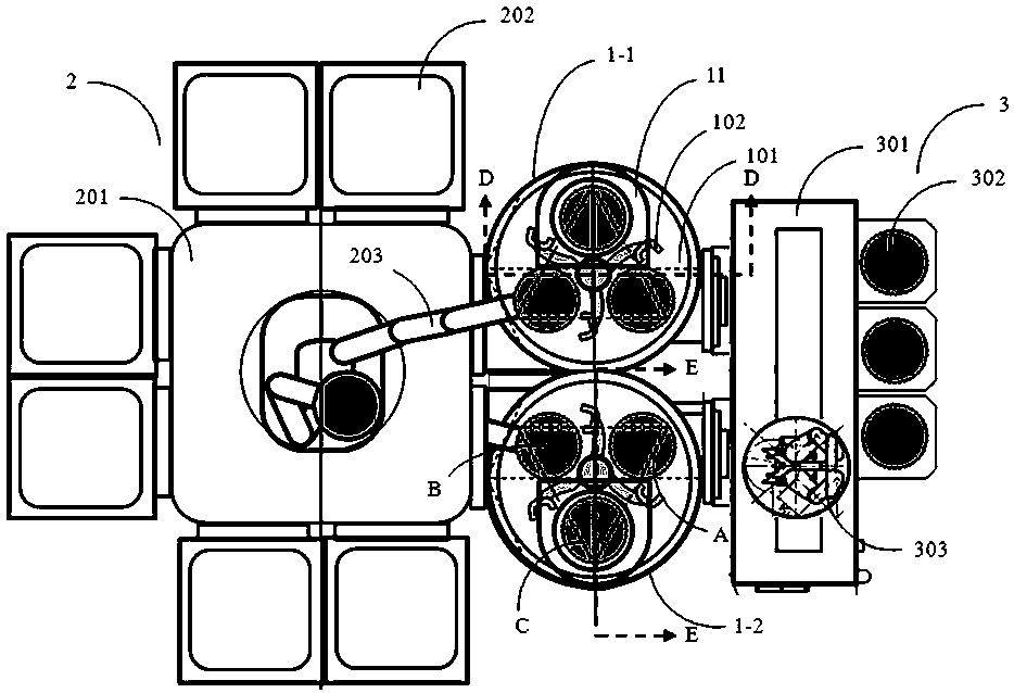 A vacuum lock system and its processing method for substrates