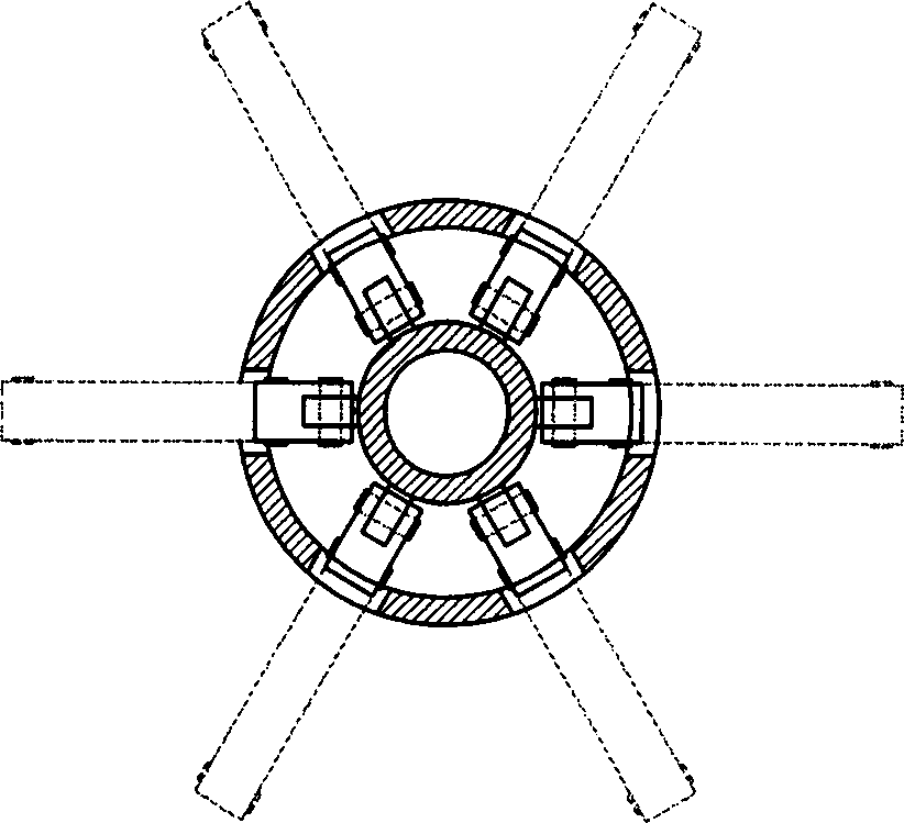 Device for knobby pushing and expanding spiral immersed tube stake and its engineering method