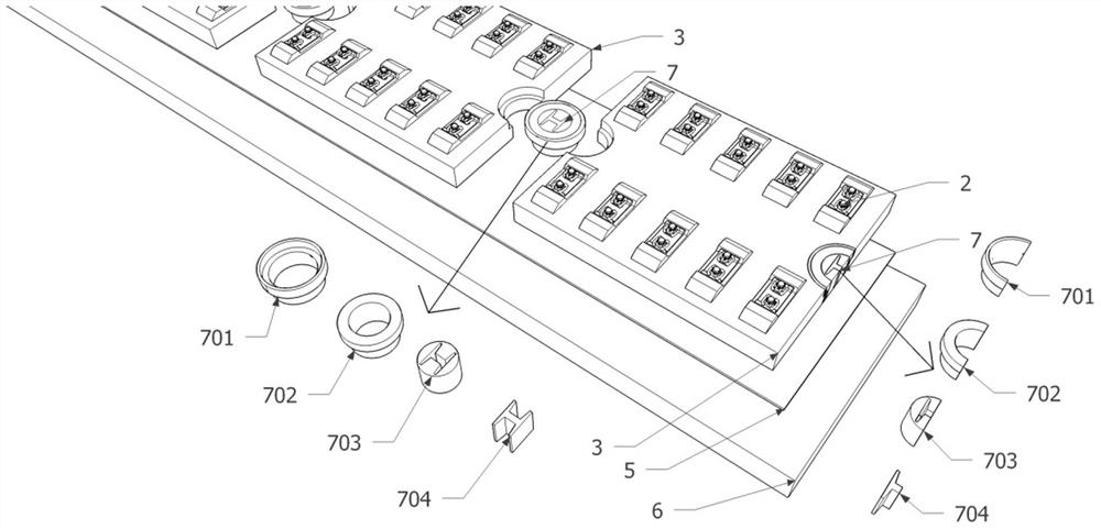 Assembled track structure with built-in limiting modules