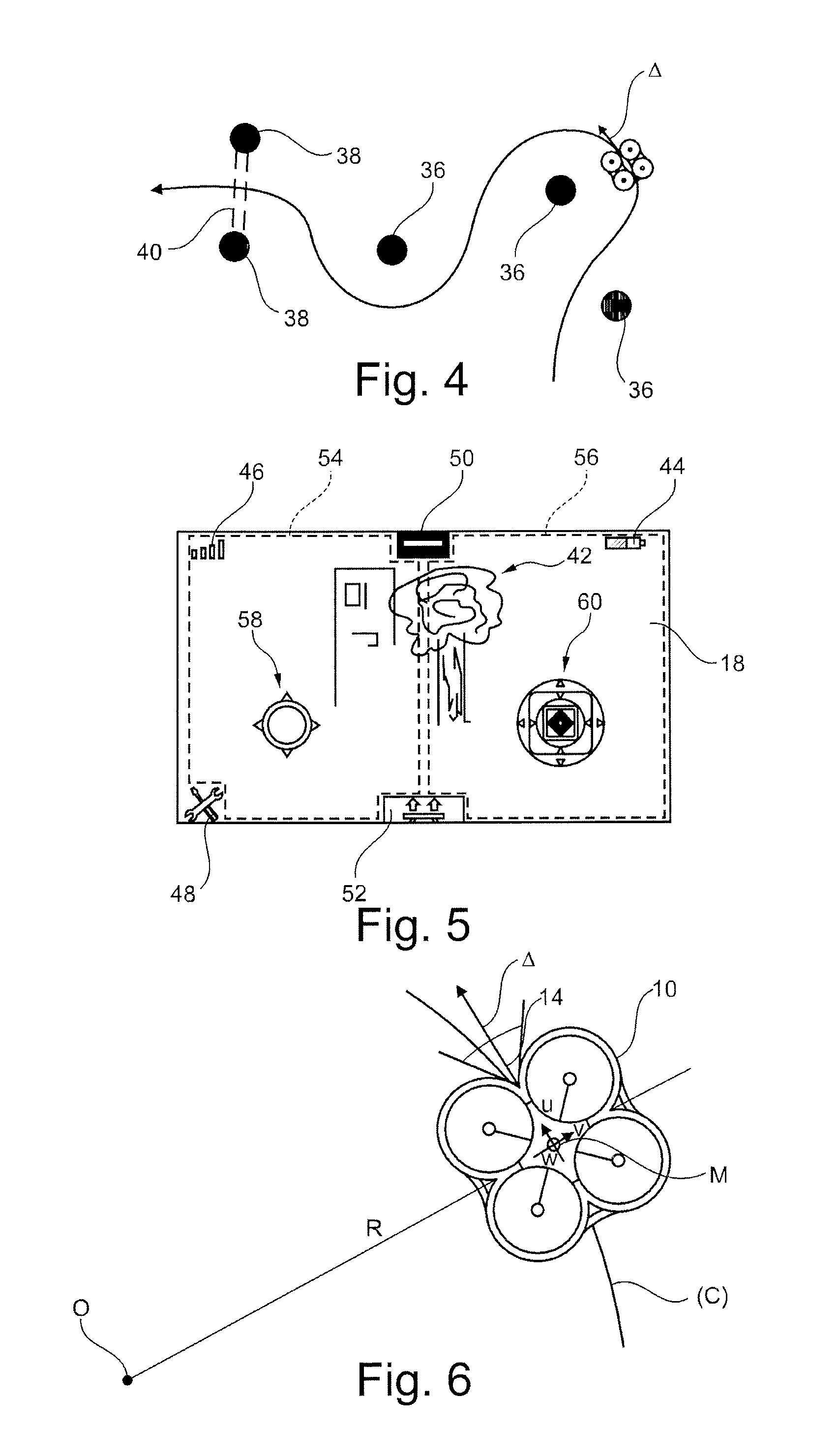 Method of piloting a multiple rotor rotary-wing drone to follow a curvilinear turn