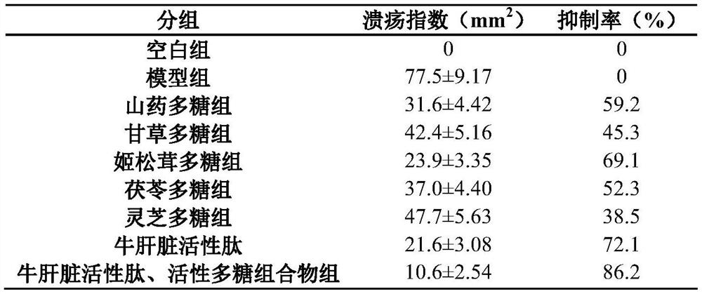 Composition for treating alcoholic stomach injury and gastric ulcer as well as preparation method and application of composition