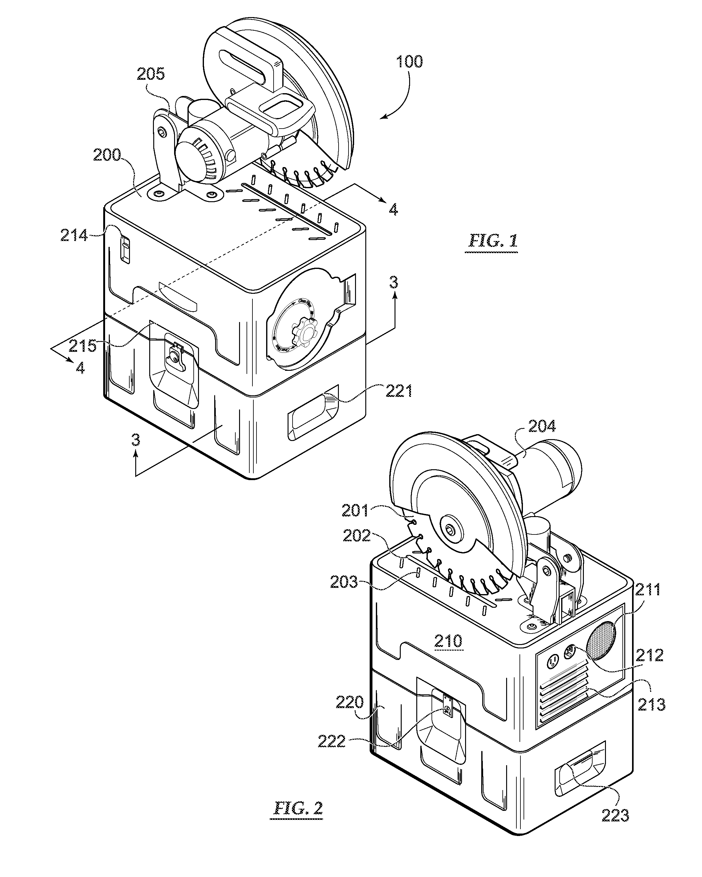 Chop saw with dust collection system