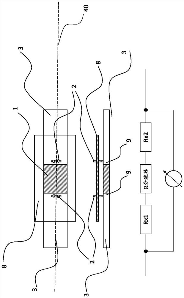 Battery sensor for temperature-independent current measurement using shunt