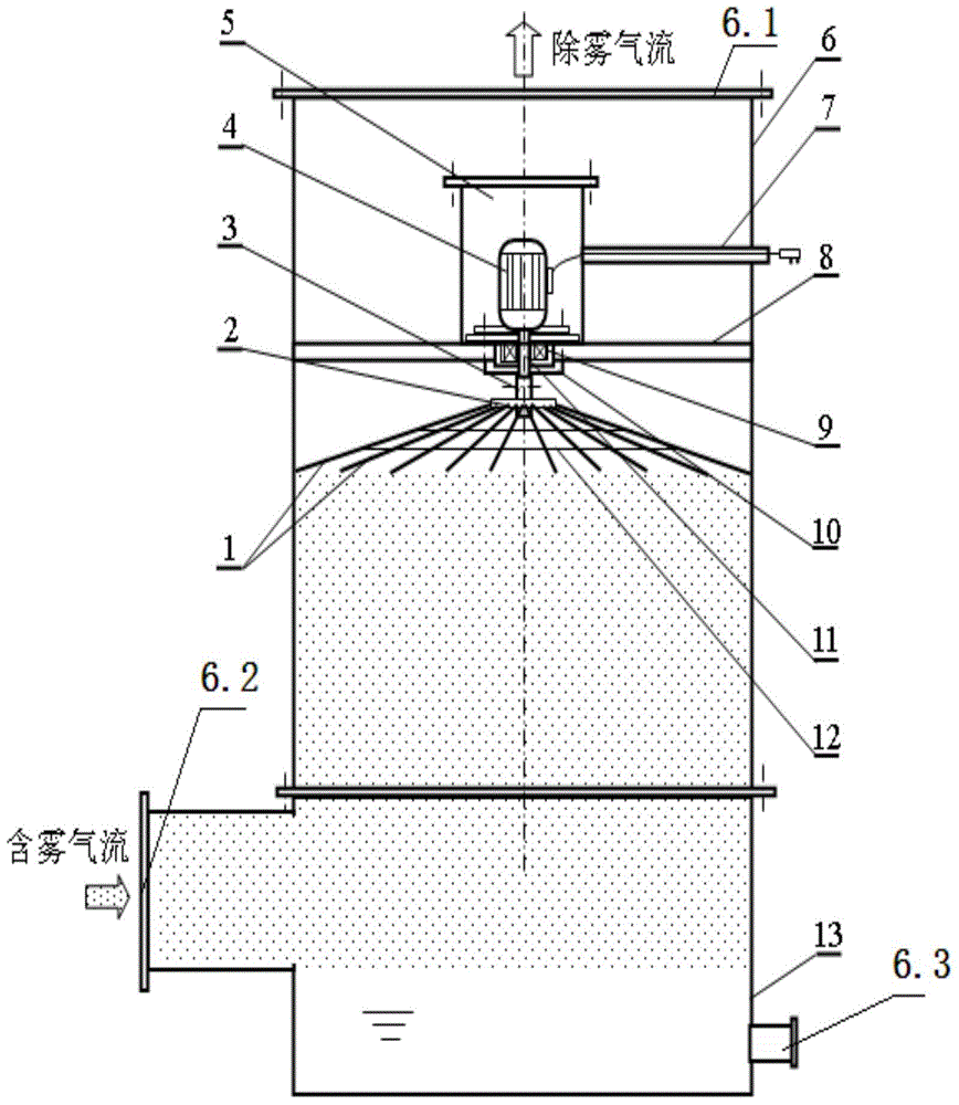 Flexible fiber spinning demisting device