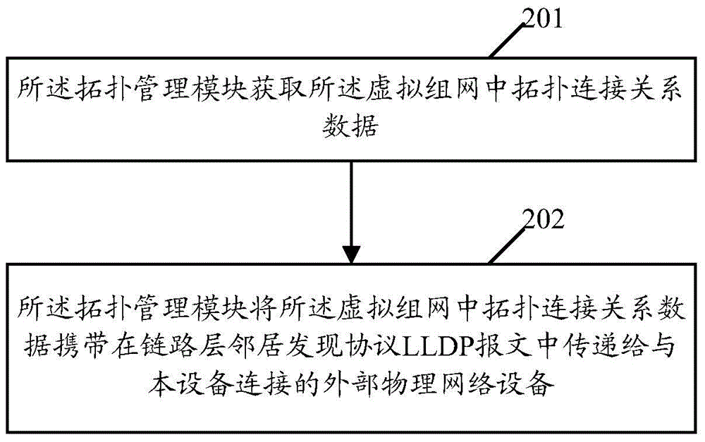 Virtual networking network topology discovery method and device