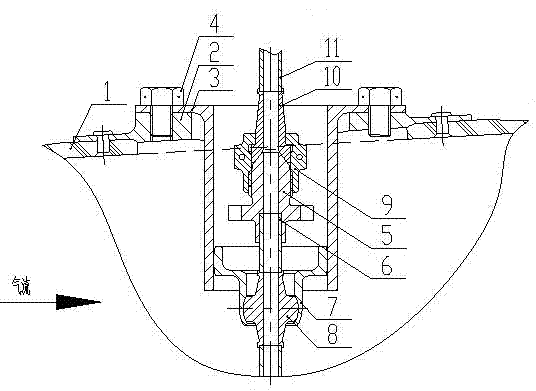 Sleeve-tooth-shaped floating sealing structure penetrating casing