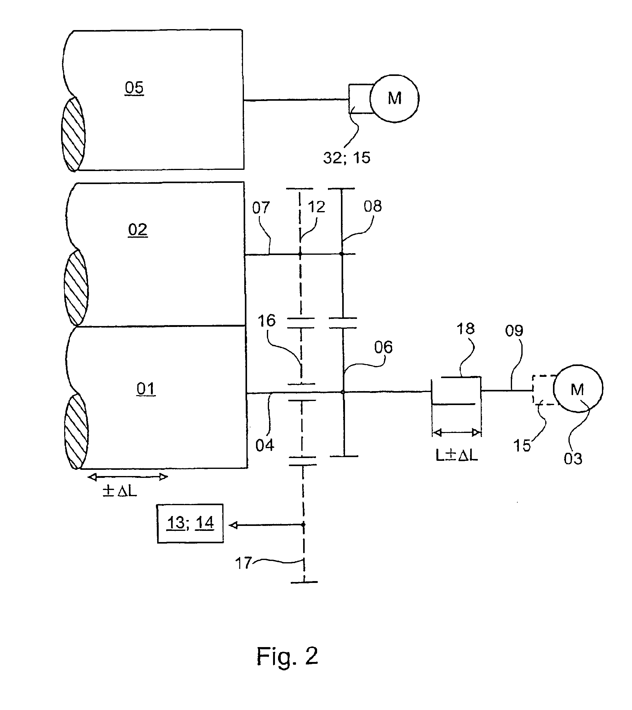 Drive mechanism of a printing unit