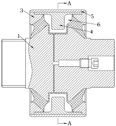 Radial variable stiffness adjusting structure and method for integral liquid rubber composite joint