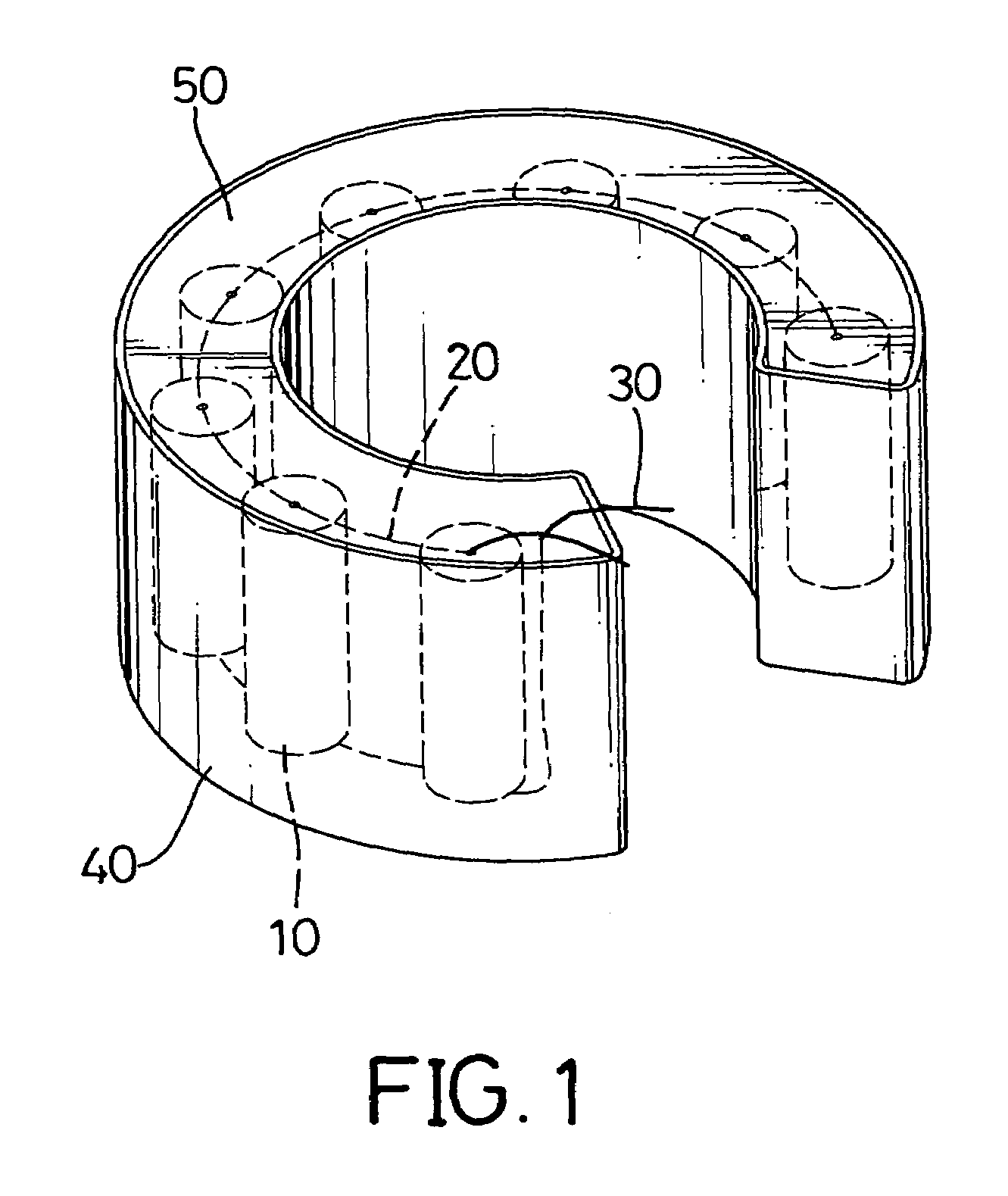 C-shaped combination capacitor assembly