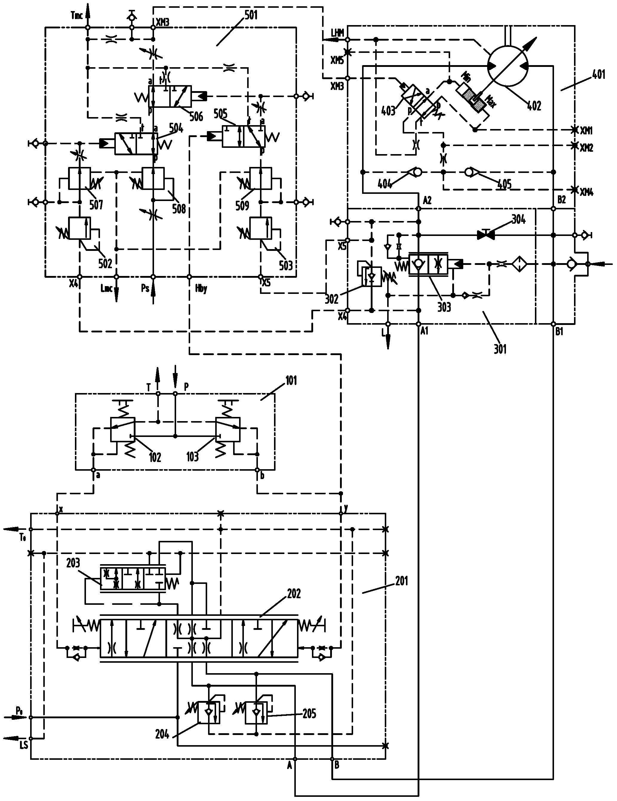 Hydraulic control system of ocean platform hoisting mechanism