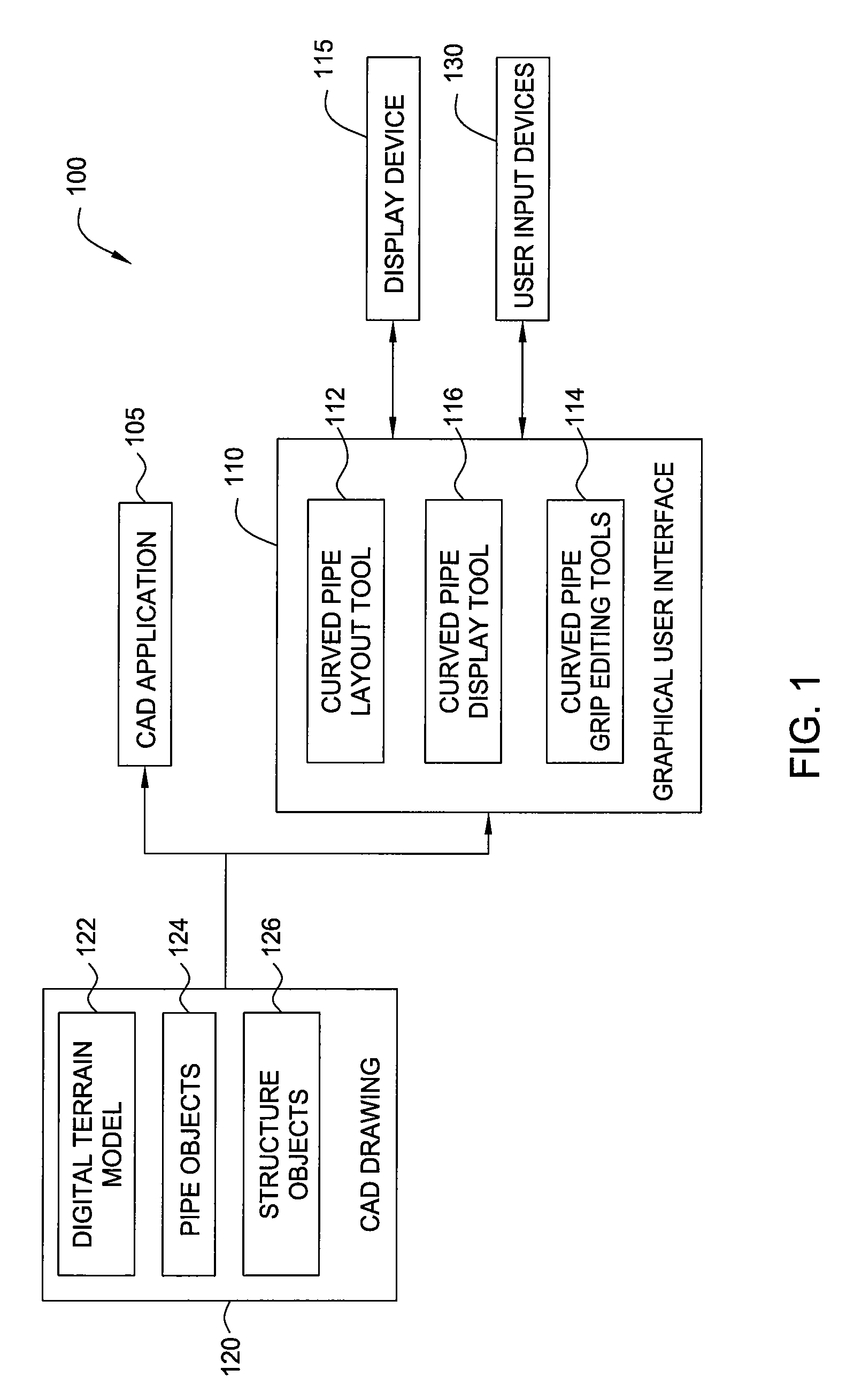 System and method for generating curved pipe objects for computer aided design models