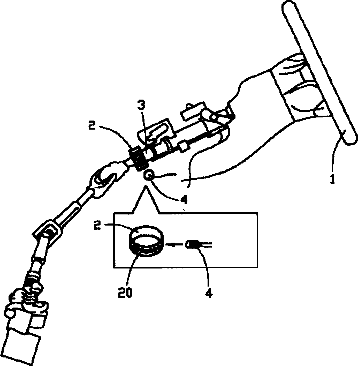 Angle detecting sensor and control system adopting said sensor for vehicle