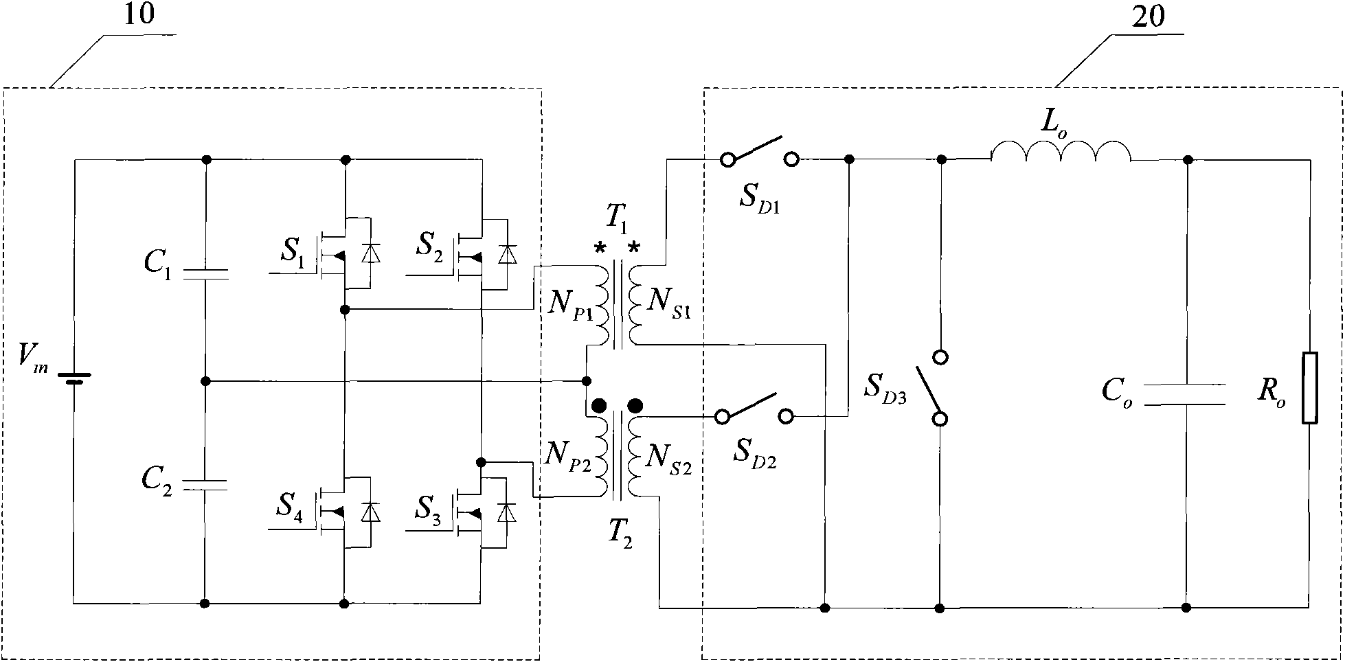 Single-stage forward type high-frequency linked inverter