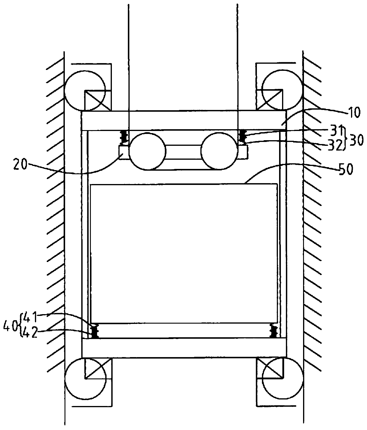 A shock absorbing method for elevator car