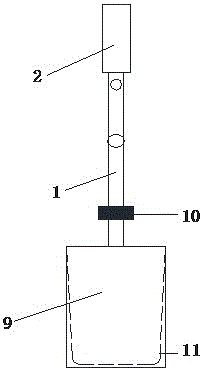 Umbrella center type water-crossing device