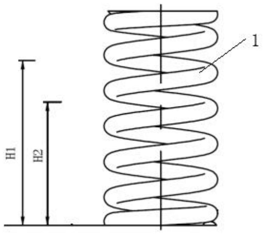 Compression spring with pre-pressed end and winding and detecting method of compression spring