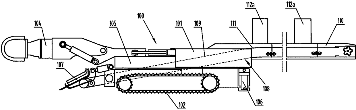 Cantilever type vertical shaft dig anchor machine with walking mechanism